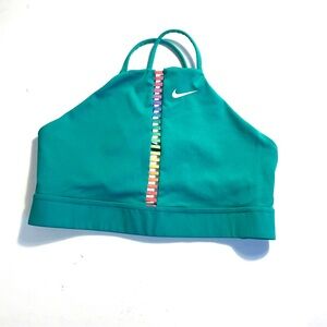 Nike Green Sports Bra with Multicolor Accent